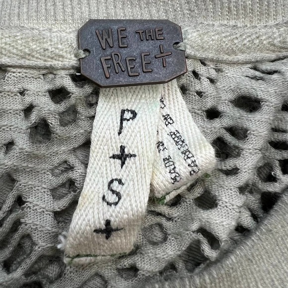 Free People We The Free Green Mesh Top Size Small - Picture 9 of 11